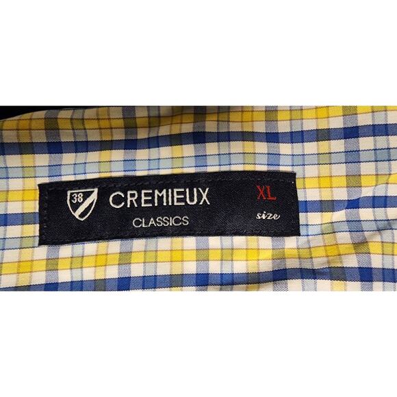Cremieux Classics Long Sleeve Plaid Yellow/ Blue Button Down Dress Shirt XL - Picture 6 of 9